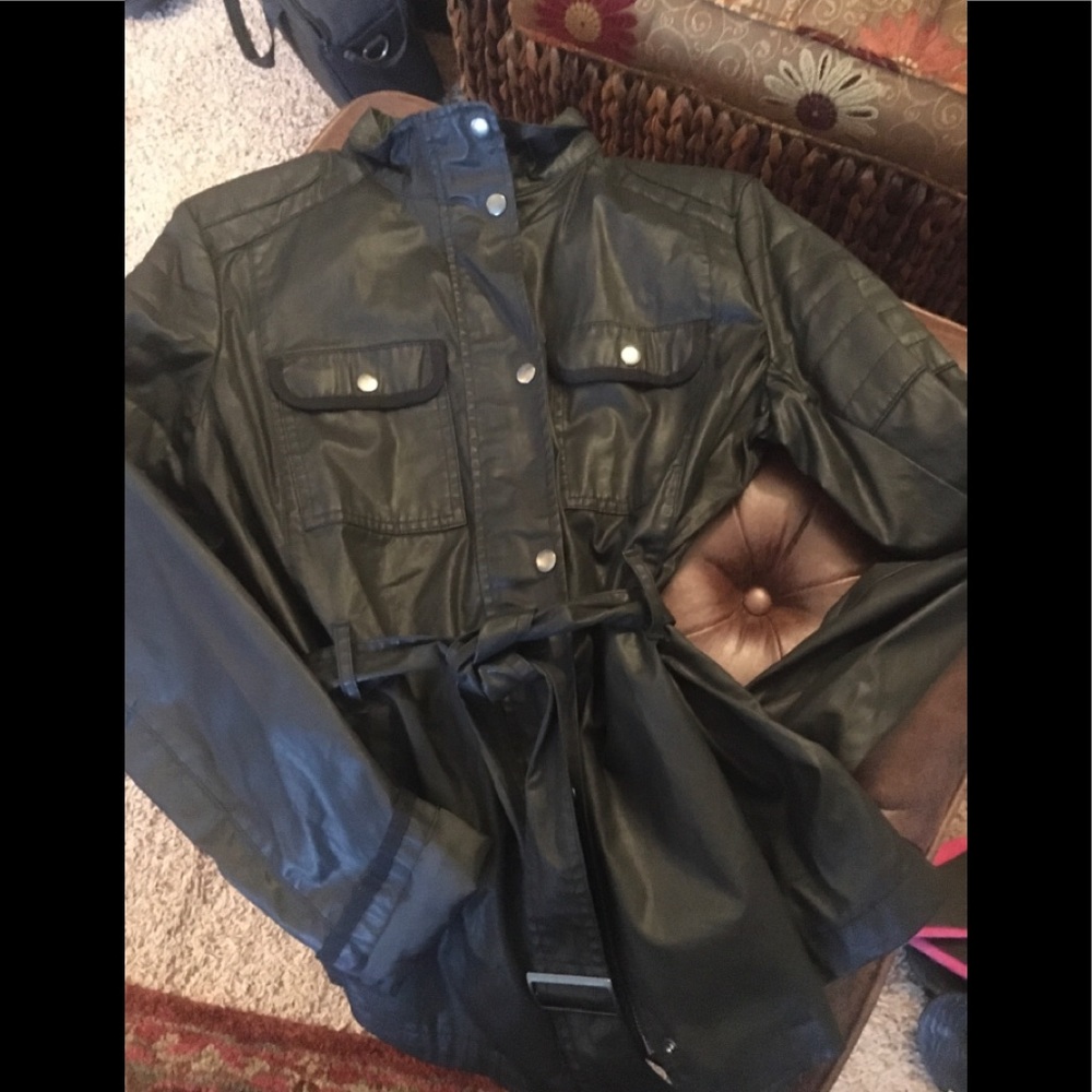 Black nylon jacket.